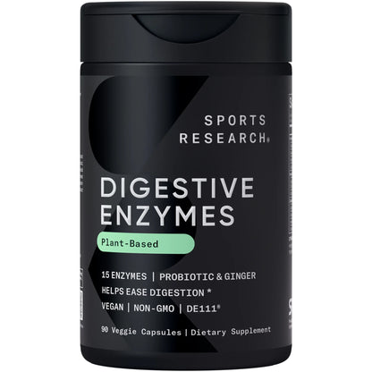 ® Digestive Enzymes with Probiotics & Ginger - Plant Based Vegan Certified Non-Gmo (90 Softgels)